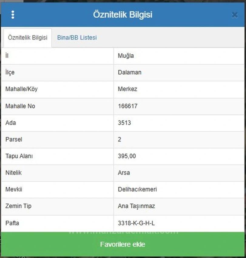 Dalaman Karaçalı Mahallesinde 395 M2 İmarlı Satılık Arsa